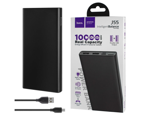 Універсальна мобільна батарея HOCO J55 Neoteric mobile power bank, 10000mAh, Black NBB-132205