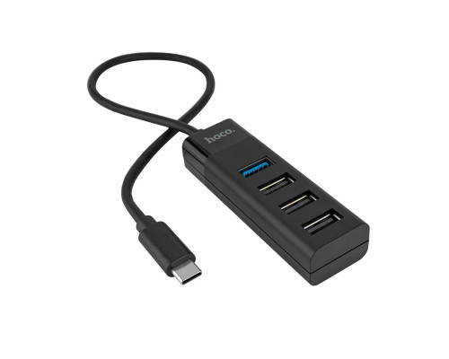 USB HUB Hoco HB25 Easy mix 4-in-1 converter (Type-C to USB3.0+USB2.0*3) Black NBB-139696