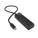 USB HUB Hoco HB25 Easy mix 4-in-1 converter (Type-C to USB3.0+USB2.0*3) Black NBB-139696