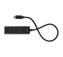 USB HUB Hoco HB25 Easy mix 4-in-1 converter (Type-C to USB3.0+USB2.0*3) Black NBB-139696