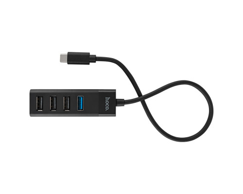 USB HUB Hoco HB25 Easy mix 4-in-1 converter (Type-C to USB3.0+USB2.0*3) Black NBB-139696