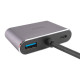 USB HUB Hoco HB30 Eco Type-C multi-function converter (HDTV+VGA+USB3.0+PD) Metal Gray NBB-139698