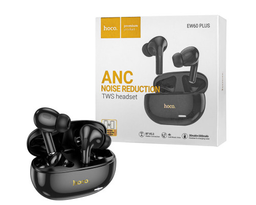 Бездротові навушники HOCO EW60 Plus Norman true wireless ANC BT headset Black NBB-140461