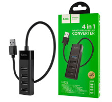 USB HUB Hoco HB25 Easy mix 4-in-1 converter (USB to USB3.0+USB2.0*3) Black NBB-140452