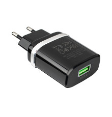 Зарядний пристрій Hoco C12Q, 1USB, QC3.0, чорний (micro) NBB-122191