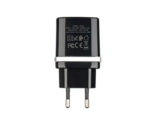 Зарядний пристрій Hoco C12Q, 1USB, QC3.0, чорний (micro) NBB-122191