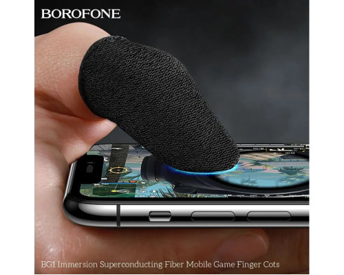 Напальчник ігровий BOROFONE BG1 Superconducting fiber mobile game finger cots(carbon fiber) (BG1B)