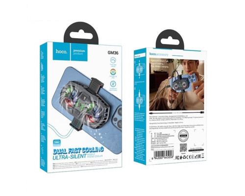 Кулер для мобільного телефона GM36 Mustango mobile phone dual cooler Black (6942007645058)