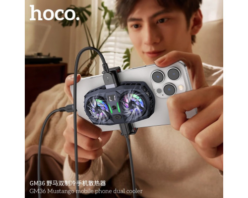 Кулер для мобільного телефона GM36 Mustango mobile phone dual cooler Black (6942007645058)