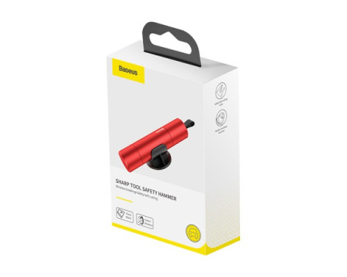 Ніж для ременів безпеки + молоток для скла Baseus Sharp Tool Safety Hammer Red CRSFH-09 mag-695315621054754481