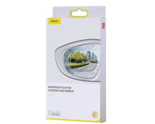 Плівка антидощ для дзеркал авто Baseus 0.15mm Rainproof Film (Oval 2 pcs/pack 135*95mm) SGFY-C02 mag-695315629708156349