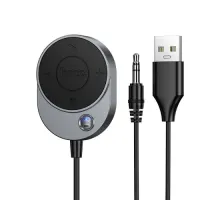 Автомобільний AUX BT-ресивер Hoco E150 Path з кабелем metal gray mag-6942007664196152980