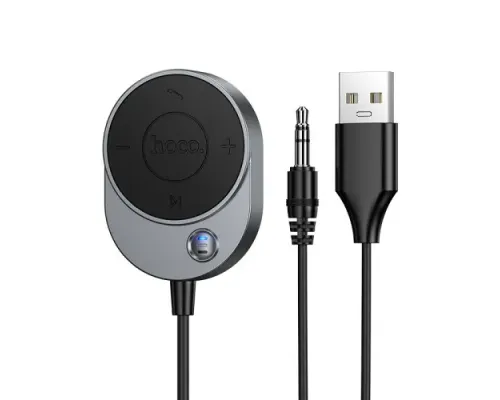 Автомобільний AUX BT-ресивер Hoco E150 Path з кабелем metal gray mag-6942007664196152980