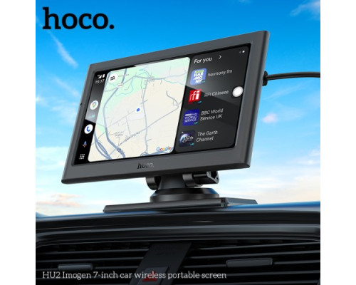 Автомобільний бездротовий портативний екран HOCO HU2 Imogen 7-inch Чорний mag-6942007623681137343