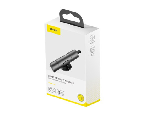 Ніж для ременів безпеки + молоток для скла Baseus Sharp Tool Safety Hammer Dark grey CRSFH-0G mag-695315621056154445