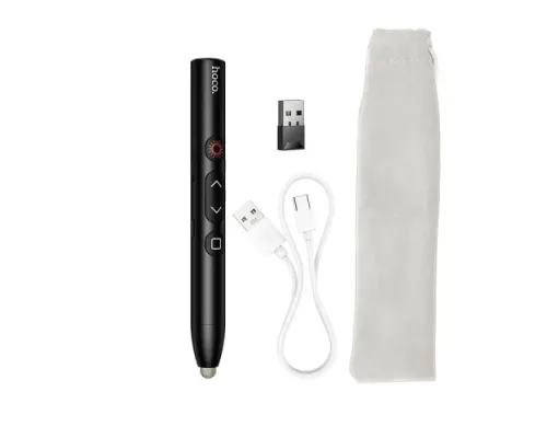 Лазерний пульт HOCO GM203 Touch screen writing page turning pen Black mag-6942007662901145623