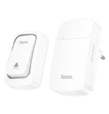 Безпровідний дзвінок Hoco HI26 self-powered wireless doorbell(EU) Білий mag-6942007662314146753