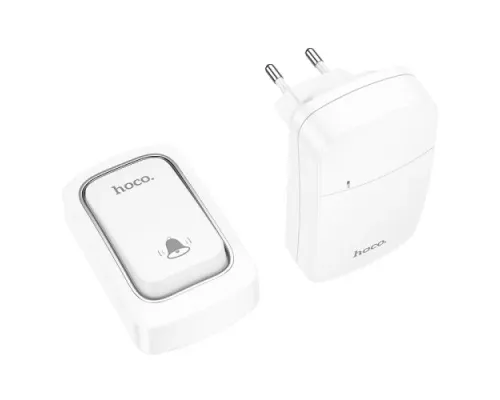 Безпровідний дзвінок Hoco HI26 self-powered wireless doorbell(EU) Білий mag-6942007662314146753