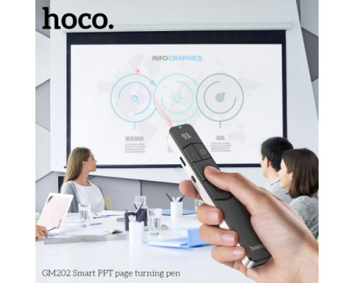 Лазерний пульт HOCO GM202 Smart PPT page turning pen Silver mag-6942007634618138132