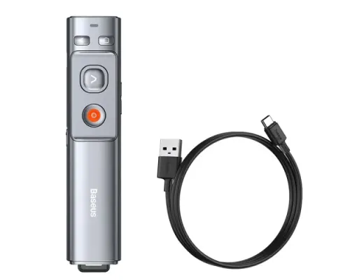 Лазерна указка Baseus Orange Dot Wireless Presenter (Red Laser)(Charging) Grey WKCD000013 mag-6953156209404145769
