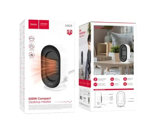 Обігрівач портативний Hoco HX25 600W heater(EU) mag-6942007646666144447