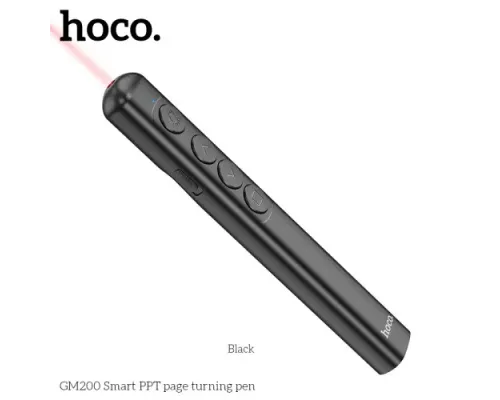 Лазерний пульт HOCO GM200 Smart PPT page turning pen Black mag-6942007616768144014