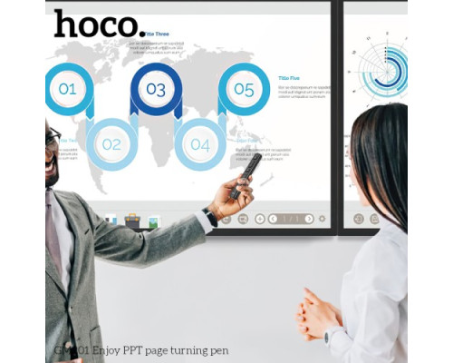 Лазерний пульт HOCO GM201 Enjoy PPT page turning pen Black mag-6942007616775137215
