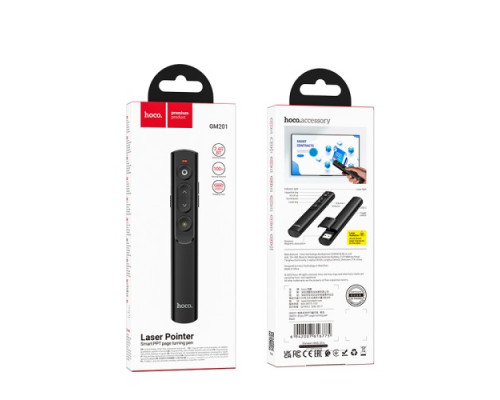 Лазерний пульт HOCO GM201 Enjoy PPT page turning pen Black mag-6942007616775137215