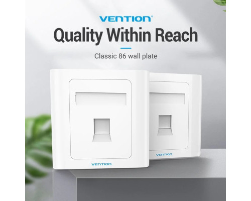 Мережева розетка Vention 1 Port keystone Jack Wall Plate White 86 Type (IFAW0) (IFAW0)