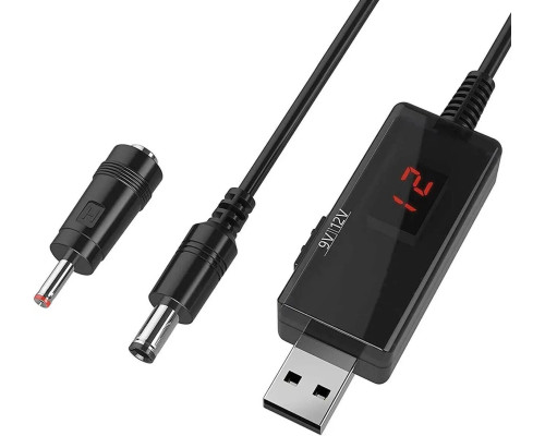 Кабель перетворювач USB-DC 5v to 9v/12v (1m) + перехідник 3.5mm (USBDC59512A)