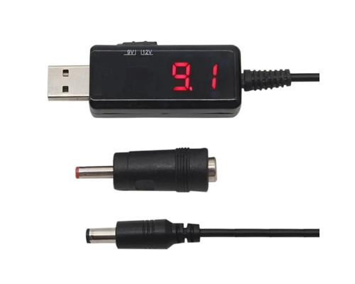 Кабель перетворювач USB-DC 5v to 9v/12v (1m) + перехідник 3.5mm (USBDC59512A)