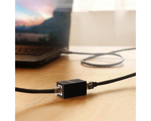 Сплітер UGREEN NW114 RJ45 Network Keystone Jack Inline Coupler Female to Female 1pcs (Black)(UGR-20390) (UGR-20390)