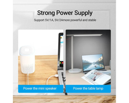 Кабель Vention USB to 3.5mm Barrel Jack 5V DC Power Cable Black 1m (CEXBF) (CEXBF)