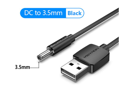 Кабель Vention USB to 3.5mm Barrel Jack 5V DC Power Cable Black 1m (CEXBF) (CEXBF)