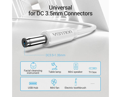 Кабель Vention USB to 3.5mm Barrel Jack 5V DC Power Cable Black 1m (CEXBF) (CEXBF)