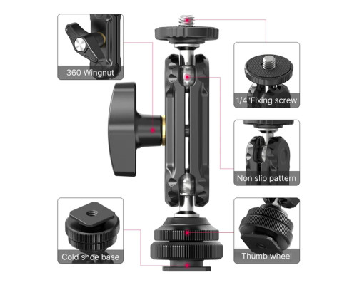Шарнірне кріплення Ulanzi R098 Double Ball Heads with Code Shoe Mount (UV-2954 R098)
