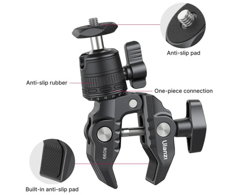 Шарнірне кріплення Ulanzi R099 Ball Heads with Clamp (UV-2993 R099)