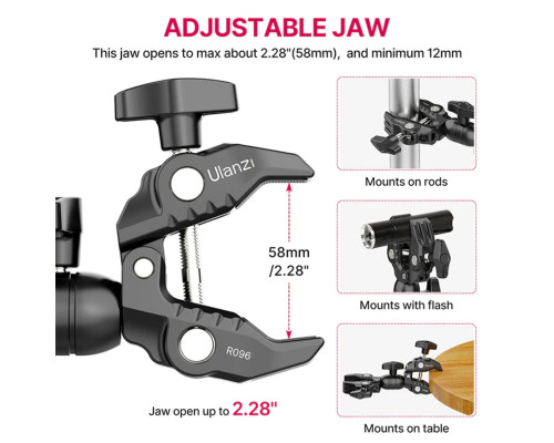Шарнірне кріплення Ulanzi R096 Double Super Clamp (UV-2870 R096)