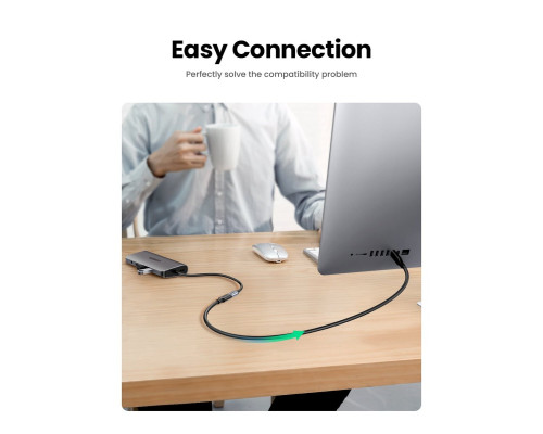 Кабель UGREEN US353 USB-C/M to USB-C/F Gen2 5A Extension Cable 1m (Black)(UGR-10387) (UGR-10387)