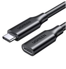 Кабель UGREEN US353 USB-C/M to USB-C/F Gen2 5A Extension Cable 1m (Black)(UGR-10387) (UGR-10387)