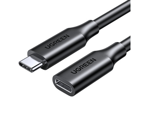 Кабель UGREEN US353 USB-C/M to USB-C/F Gen2 5A Extension Cable 1m (Black)(UGR-10387) (UGR-10387)