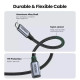 Кабель UGREEN US372 USB-C Male to USB-C Female Gen2 Alu Case Braided Extension Cable 1m (Space Gray)(UGR-30205) (UGR-30205)