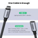 Кабель UGREEN US372 USB-C Male to USB-C Female Gen2 Alu Case Braided Extension Cable 1m (Space Gray)(UGR-30205) (UGR-30205)