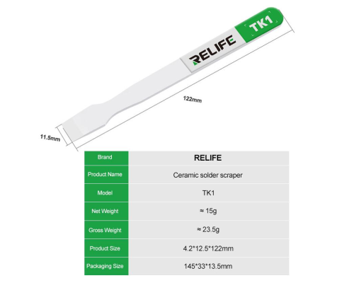 Лопатка керамічна, антистатична RELIFE TK1 для нанесення пасти PLS-00-00150778