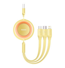 USB кабель Baseus Bright Mirror 2 Series 3-in-1 USB to M+L+C 3.5A 1.1m Yellow CAMJ010011 mag-693217260906154613