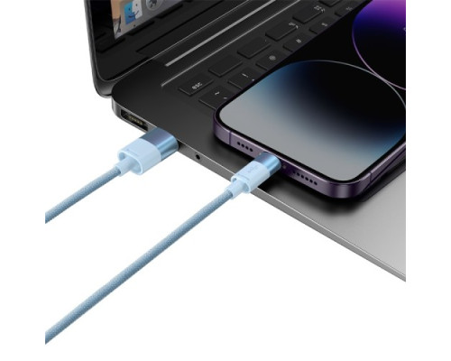 USB Baseus StarSpeed 1-for-3 Fast Charging Data Cable USB to M+L+C 3.5A 1.2m Blue CAXS000017 mag-693217262227555968