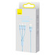USB Baseus StarSpeed 1-for-3 Fast Charging Data Cable USB to M+L+C 3.5A 1.2m Blue CAXS000017 mag-693217262227555968