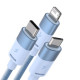 USB Baseus StarSpeed 1-for-3 Fast Charging Data Cable USB to M+L+C 3.5A 1.2m Blue CAXS000017 mag-693217262227555968