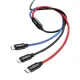 USB кабель Baseus Three Primary Colors 3-in-1 Cable USB For M+L+T 3.5A 1.2M Black CAMLT-BSY01 mag-6953156273948151575