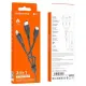 Кабель BOROFONE BX71 3-in-1 Easy charging cable for Lightning+Micro+Type-C 2A/1m чорний mag-6974443384543146063